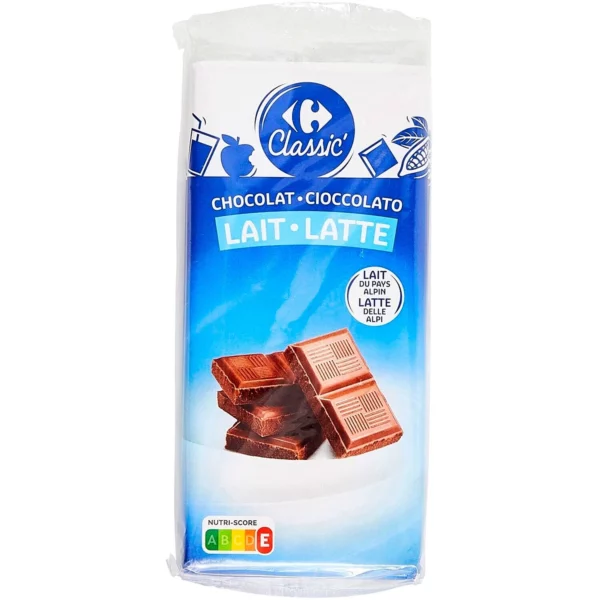 Tablette de Chocolat Lait CARREFOUR CLASSIC' les 3 tablettes de 100g