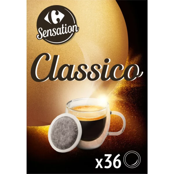 Café Dosettes Classico Compatible Senseo CARREFOUR SENSATION les 36 dosettes - 252g