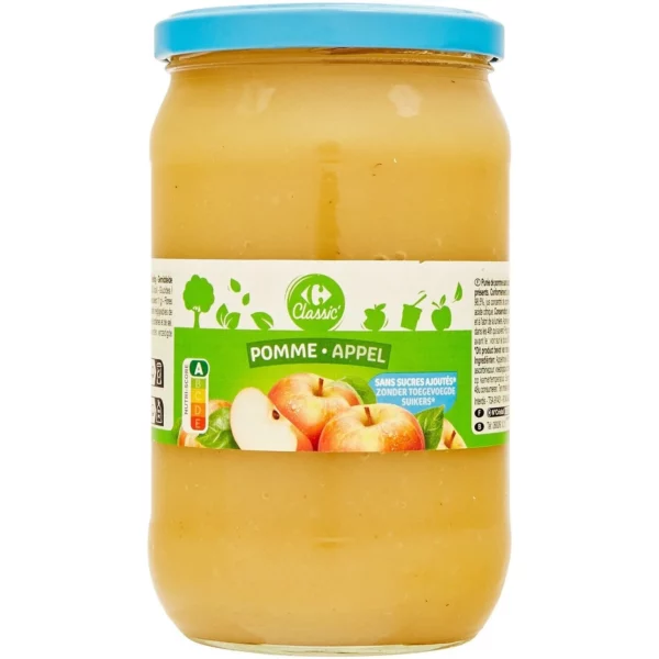 Compote pomme sans sucres ajoutés CARREFOUR CLASSIC' le bocal de 710g