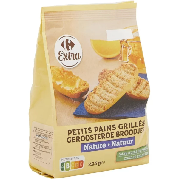Petits Pains Grillés Nature CARREFOUR EXTRA le paquet de 225g