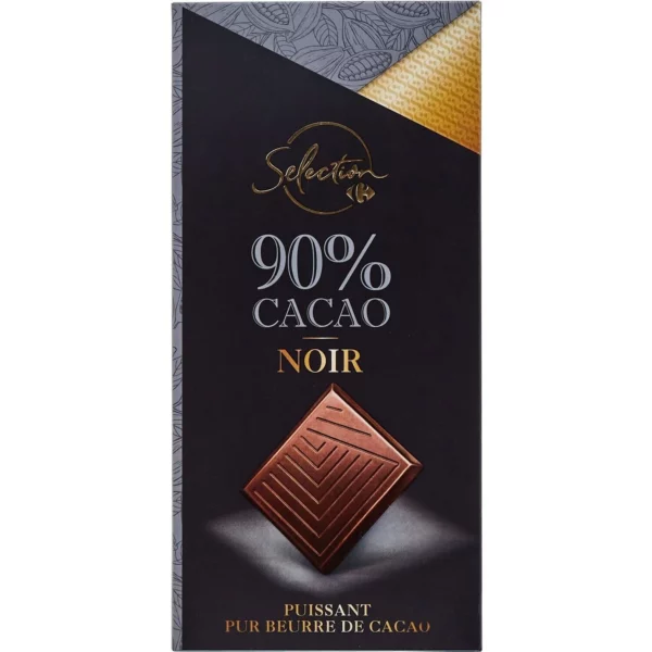 Tablette de Chocolat Noir 90% CARREFOUR SELECTION la tablette de 80g